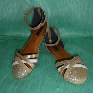Tommy Hilfiger Gold Back Zip Sandal